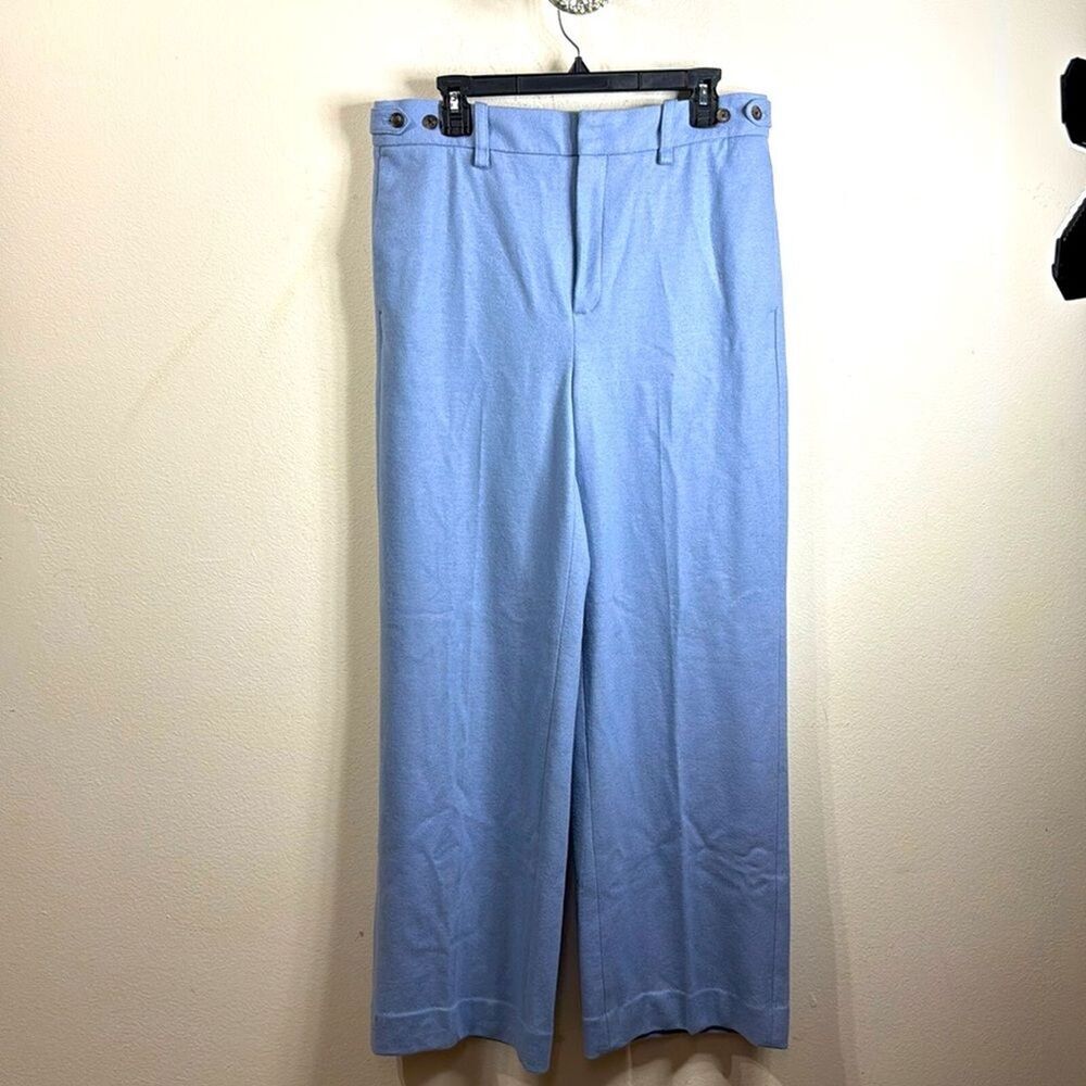 (R) Banana Republic Italian Wool Blend Wide Leg Pant, Blue SIZE 14 S br #773535